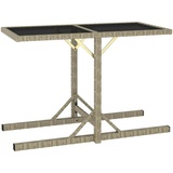 vidaXL Gartentisch Anthrazit 110x53x72 cm Glas und Poly Rattan