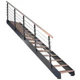 starwood treppen Wangentreppe Kos 87 cm Edelstahl/Holz 15 Stufen max. Geschosshöhe 320 cm