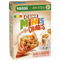 Nestlé CINI MINIS Churros Frühstücks-Cerealien mit 42% Vollkorn-Anteil, 1er Pack (1x360g)