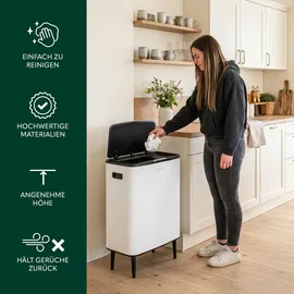 ELUNO Abfalleimer 60 l Weiß