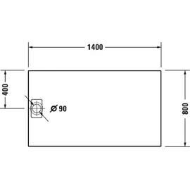 Duravit Rechteck-Duschwanne Stonetto 140x80x5cm, anthrazit