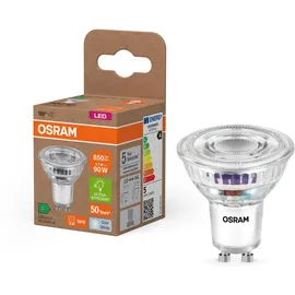 Osram lighting Osram LED PAR16 mit 4.7 W, 850 lm, kaltweiß (4000 K) aus bleifreiem Glas mit GU10 Sockel in der Energieeffizienzklasse A, 50 mm Durchmesser, IP20.