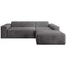 Juskys Sofa in L-Form Vals rechts Dunkelgrau