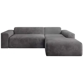 Juskys Sofa in L-Form Vals rechts Dunkelgrau