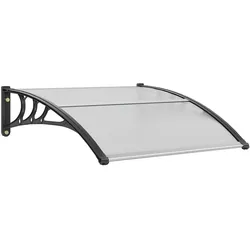 VEVOR Vordach Haustür 965x1017mm Überdachung UF50+ PC-Sonnenschutzfolie Haustürvordach PC-Blatt + ABS-Halterung + Aluminium-Verbinder Pultvordach UV-beständig Haustürdach Pultbogenvordach