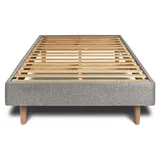 Lattenrost – Bouclé-Stoff– Bausatz zur Selbstmontage - 90x190 cm - Grau
