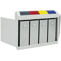 stumpf Abfalltrennung TD 4, RAL 7035/RAL 7016, RAL 3000, RAL 1003, RAL 5010, verz. Innenbehälter, 4x45 Liter