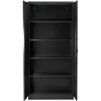 Proregal Stahlschrank, Schwarz, Metall, Rechteckig, 92x195x60 cm, Arbeitszimmer, Aktenschränke
