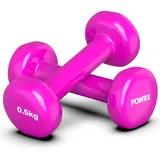 Vinyl Hanteln Paar (2 x 0,5 kg (Rosa)) Ideal für Gymnastik Aerobic Pilates 0,5 kg – 10 kg I Kurzhantel Set