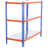 simonclick Lagerregal Stahl 1000x1100x400 mm Blau/Orange