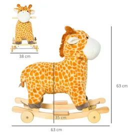 Homcom Schaukeltier Babyschaukel Giraffen-Design Geld - Gelb