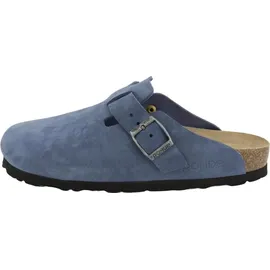 ROHDE Damen Pantolette aus Velourleder mit Tieffußbett Alba 6071, Größe:39 EU, Farbe:Blau - 39