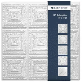 Marbet Design Deckenpaneel PLAFON Weiß 40 St. 50 x 50 cm
