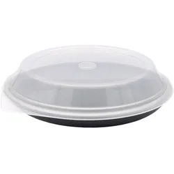 20x DishCircle Teller tief 26 cm Ø 2-geteilt aus robustem Kunststoff mit Domdeckel