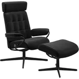 Stressless Sessel | London Cross Base Batick Schwarz Matt Schwarz Verstellbare Kopfstütze