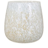 BigBuy Teelichthalter aus Glas, 13 x 13 x 13 cm, Weiß