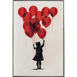 Keilrahmenbild BALLON GIRL - grau