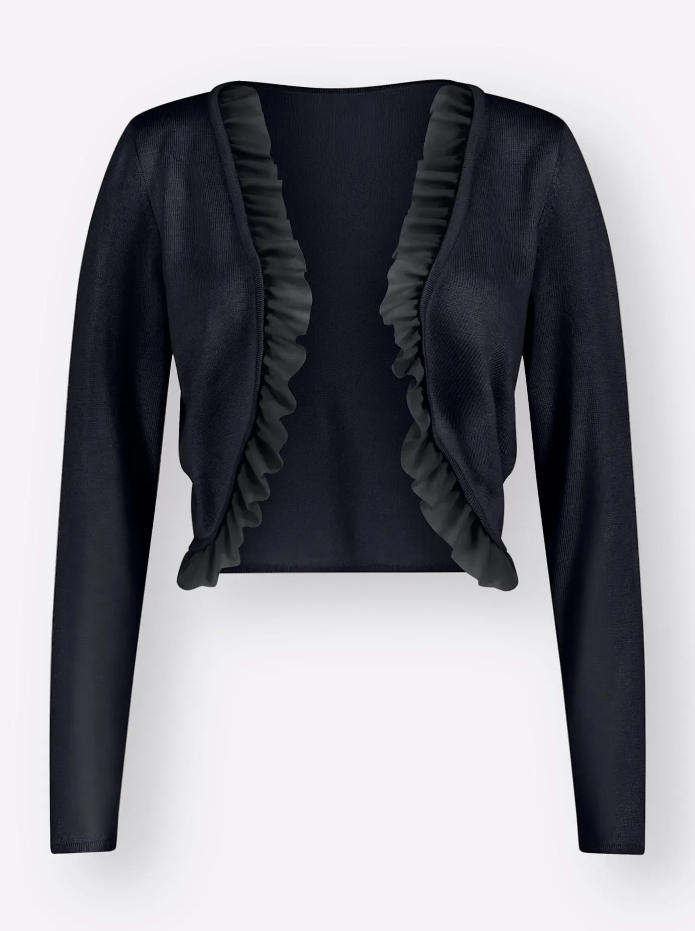Bolero LADY, Damen, Gr. 40, blau (marine), 100% Polyacryl, Chiffon:100% Polyester, unifarben, Strickjacken Bolero
