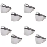 HOOZ 8x Regal-Halter Glasbodenträger verchromt - Stabile Regalhalterung für Glas- und Holzböden - inkl. Montagematerial - Wandkonsole aus Metall - Regalträger in verschiedenen Größen (L)