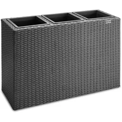 Casaria Deuba Poly Rattan Blumentopf Wasserabfluss Innentöpfe Schwarz