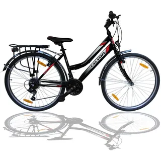 Talson 28 Zoll Damenrad Shimano 21Gang 28" Damen Fahrrad Black mit Beleuchtung nach STVZO