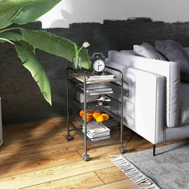 Homcom Rollwagen, mit 4 Körben Aufbewahrungsregal mit Rollen