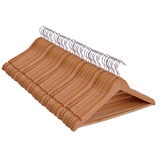 Spetebo Holz Kleiderbügel natur - 50 Stück - Hosenbügel Anzugbügel Bügel Holzbügel