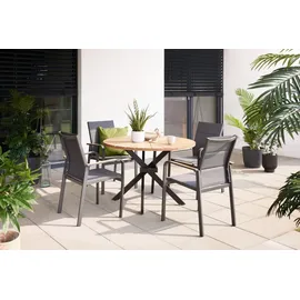 Primaster Paros Gartentisch Ø 115 x 75 cm Braun/Grau