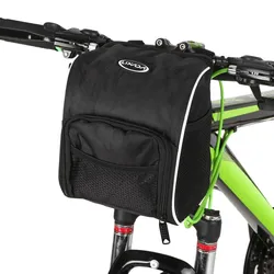 Lixada Fahrrad-Lenkertasche, Fahrrad-Vordertasche, Korb mit Regenschutz schwarz
