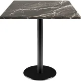 Tisch 70 x 70 cm – Modell Rom königlicher Marmor - Schwarz