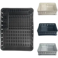 Kadax Rechteckiges Abtropfgestell mit Besteckhalter, Geschirrabtropfgestell mit Abtropfschale, Abtro - Kadax