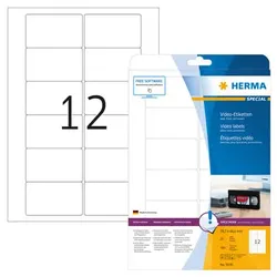 Herma Etiketten für Videos weiss 78,7 x 46,6mm 5070 4008705050708 Herma 25 Blatt