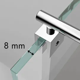 Bernstein Duschabtrennung Walk-In Nano EX101 Graues Glas 8mm Wandprofil Schwarz 120cm