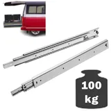 BRESKO 1 Paar (2 Stück) Schwerlastauszug 30 – 100 cm 100 kg Traglast Schwerlastschiene Schubladenschiene Vollauszug Schwerlast Kugelführung (600 mm)