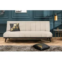 riess-ambiente 3-Sitzer PETIT BEAUTÉ 180cm champagner / schwarz, Einzelartikel 1 Teile, Wohnzimmer · Samt · mit Bettfunktion · Schlafcouch · Retro Design beige