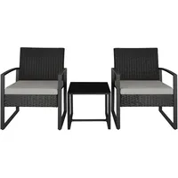 Tectake tectake® Rattan Sitzgruppe Granada für 2 Personen - Bunt