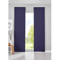Gardinenbox 2er Set Verdunkelung Schiebegardinen »Newyork« HxB 145x60 cm Blau Flächenvorhänge Paneelwagen Blickdicht Thermo-Schiebevorhang, 202020680-2