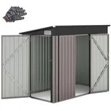 Costway Gartenhaus Metall 235 x 117 x 185 cm Hellbraun