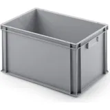 Proregal Eurobehälter mit geschlossenem Griff | HxBxT 32x40x60cm | 56 Liter | Grau | Eurobox, Transportbox, Transportbehälter, Stapelbehälter