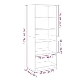 vidaXL Kleiderschrank Schwarz 80x50x200 cm Holzwerkstoff