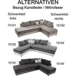 luma-home Eckcouch Kunstleder 3-Sitzer Graubraun/Beige