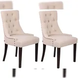 CLP 2er Set Esszimmerstuhl Aberdeen Stoff antik/creme