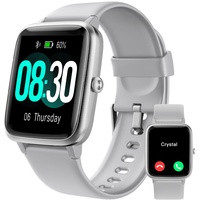 GRV Smartwatch für Damen Herren mit Telefonfunktion,Fitnessuhr mit Herzfrequenzmessung,SpO2,Schrittzähler,Schlafmonitor,Multi Trainingsmodi für iOS Android Handy