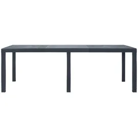 vidaXL Gartentisch Anthrazit 220x90x72 cm Kunststoff Rattan-Optik