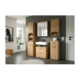 xonox.home Waschbeckenunterschrank 2 Schubladen 60 x 56 x 34 cm Braun/Schwarz
