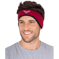 Stirnband TRIGEMA "TRIGEMA Softshell-Stirnband", Herren, Gr. 3, rot (rubin), Kunstfaser, sportlich, Mützen