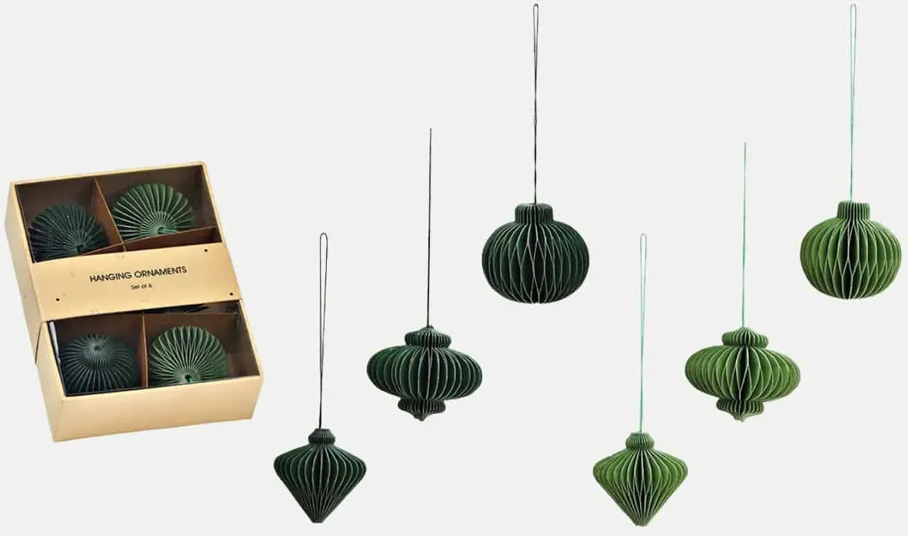 Hänger Honeycomb 6er-Set - Ø 4cm Grün