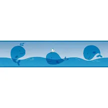 A.S. Creations Ocean Friends Bordüre 16 cm 5 m Blau 403721