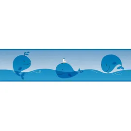 A.S. Creations Ocean Friends Bordüre 16 cm 5 m Blau 403721