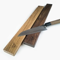 hannes.design Magnetleiste Messer Holz selbstklebend wand, extra starke Magnete, knife holder - unbestückte Messer-Leiste Magnetleiste Küche ohne Bohren Wand-Halter (Eiche, 360mm, Logo)